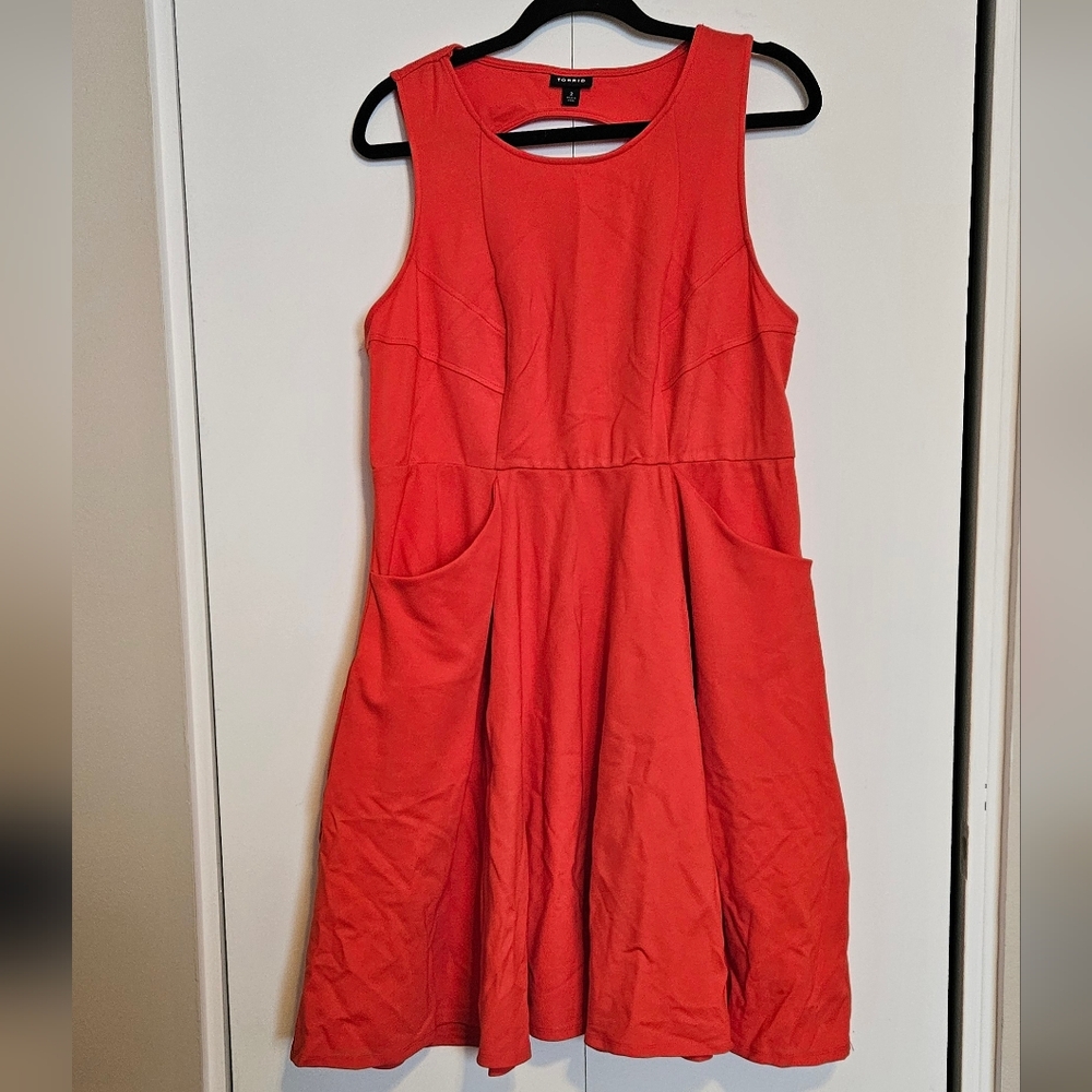 TORRID | Sleeveless Coral Skater Dress